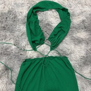 SHEIN Vibrant Green Textured Dress